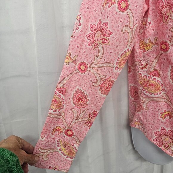 Vintage Charter Club Pink Paisley Blouse Boho Hippie Retro 12 - Picture 3 of 11